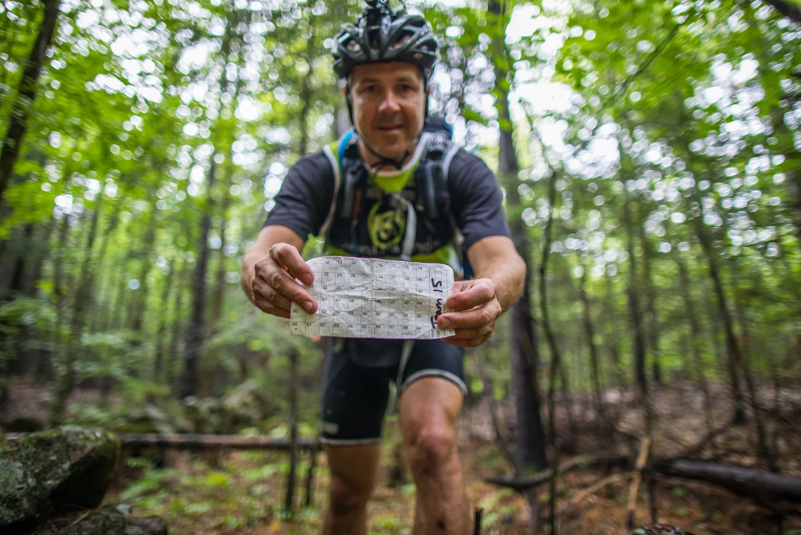 Ken Lubin navigating an endurance race through the forest